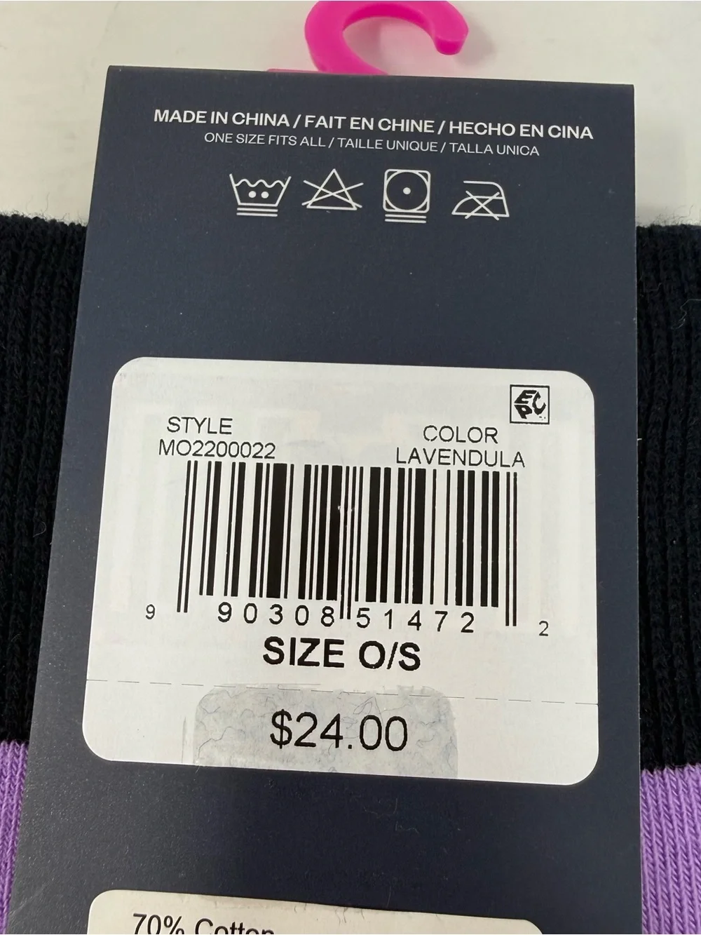 Psycho Bunny Men’s 2 pair Repeating Logo Pima Cotton Blend Socks purple blue NWT